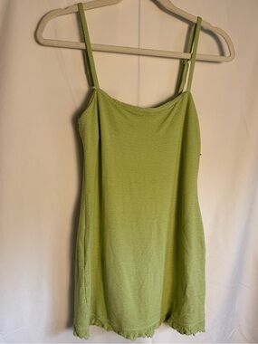 Like New Dippin Daisy Lime Green Spaghetti Strap Micro Dress/ Cover Up